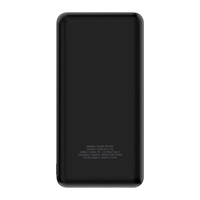 POWER BANK VORAGO PB-45010000 MAH NEGRO USB Y TIPO C LCD 