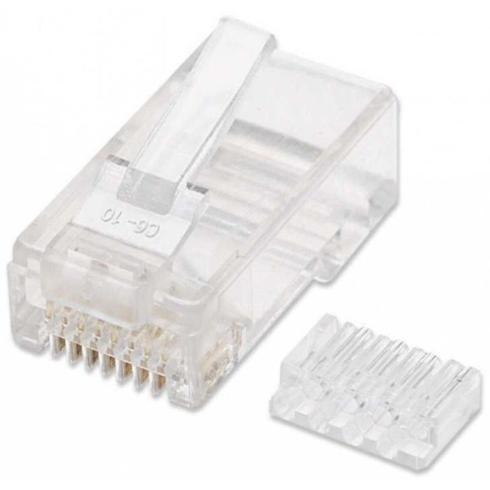 PLUG INTELLINET RJ45 CAT 6 UTP SÓLIDO BOTE C100 PZAS