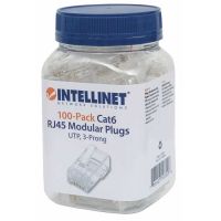 PLUG INTELLINET RJ45 CAT 6 UTP SÓLIDO BOTE C100 PZAS