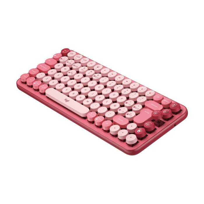 TECLADO LOGITECH POP MECÁNICO TECLAS EMOJI PERSONALIZABLES COLOR ROSA CORAL