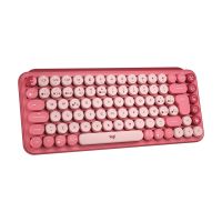 TECLADO LOGITECH POP MECÁNICO TECLAS EMOJI PERSONALIZABLES COLOR ROSA CORAL