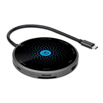 DOCKING MANHATTAN USB-C A HDMI USB-C PD 3XUSB-A LECTOR TARJETAS CON BASE CARGA INALÁMBRICA 2