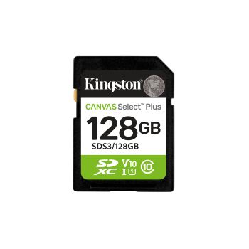 KINGSTON TECHNOLOGY 128 GB SDXC CANVAS SELECT PLUS GEN3 150 MBS C10 UHS-I U1 V10