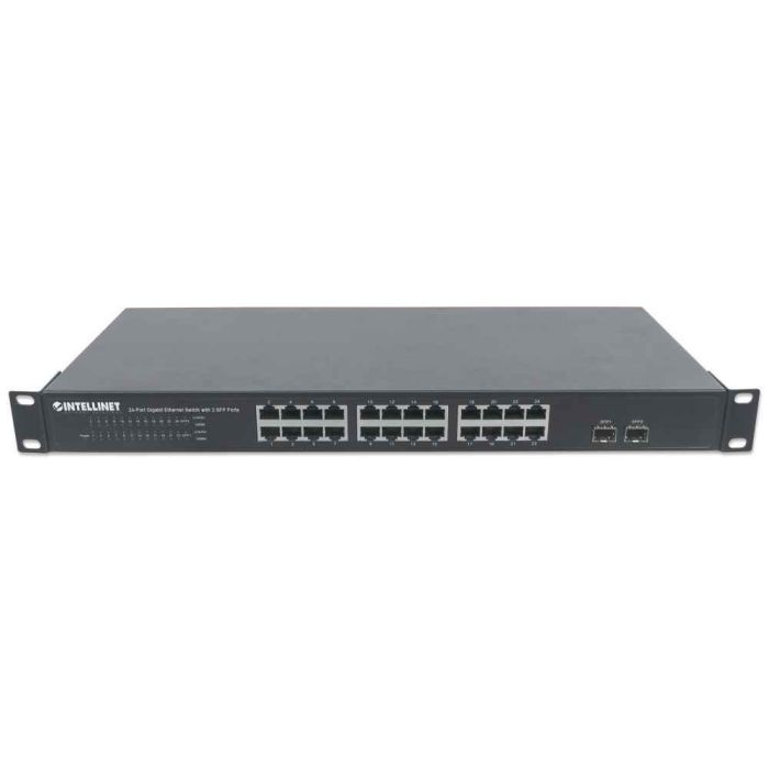 INTELLINET SWITCH DE 24 PUERTOS GIGABIT ETHERNET CON 2 PUERTOS SFP