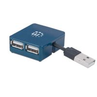 MICRO HUB MANHATTAN USB 2.0 ALTA VELOCIDAD 4 PUERTOS COLOR AZUL