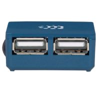 MICRO HUB MANHATTAN USB 2.0 ALTA VELOCIDAD 4 PUERTOS COLOR AZUL