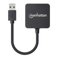 MINI HUB MANHATTAN USB 3.0 ALTA VELOCIDAD 4 PUERTOS COLOR NEGRO
