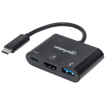 DOCKING MANHATTAN USB-C A HDMI MULTIPUERTOS COLOR NEGRO