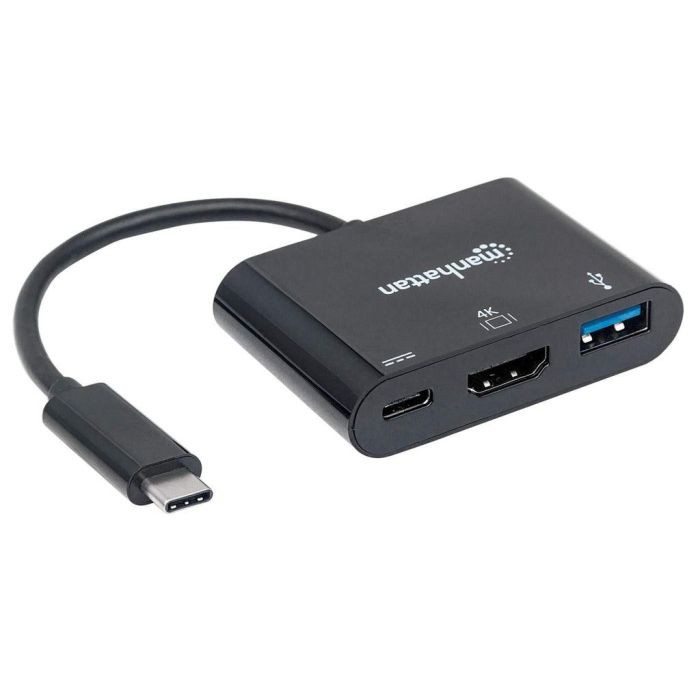 DOCKING MANHATTAN USB-C A HDMI MULTIPUERTOS COLOR NEGRO