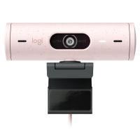 CÁMARA WEB LOGITECH BRIO 500 FHD RESOLUCIÓN 1080P CORRECCIÓN ILUMINACIÓN ENCUADRE AUTOMÁTICO COLOR ROSA