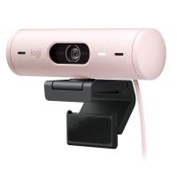 CÁMARA WEB LOGITECH BRIO 500 FHD RESOLUCIÓN 1080P CORRECCIÓN ILUMINACIÓN ENCUADRE AUTOMÁTICO COLOR ROSA