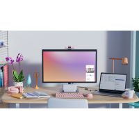 CÁMARA WEB LOGITECH BRIO 500 FHD RESOLUCIÓN 1080P CORRECCIÓN ILUMINACIÓN ENCUADRE AUTOMÁTICO COLOR ROSA