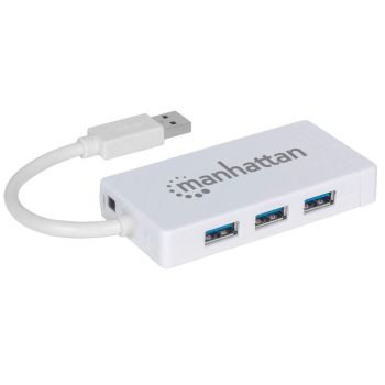 HUB MANHATTAN USB 3.0 CON 3 PUERTOSADAPTADOR GIGABIT ETHERNET 2