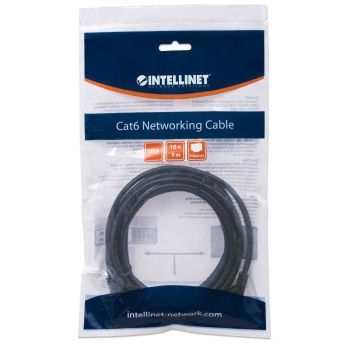 CABLE DE RED PATCH CAT6 INTELLINET RJ45 3.0 METROS 10 FT COLOR NEGRO    2