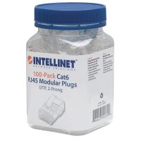 PLUG INTELLINET RJ45 CAT 6 UTP MULTIFILAR 15 MICRAS BOTE C100 PZAS