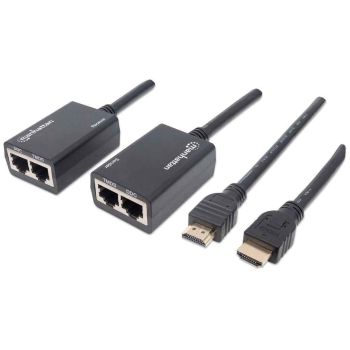 EXTENSOR MANHATTAN VIDEO HDMI VÍA CAT 56 30M COLOR NEGRO