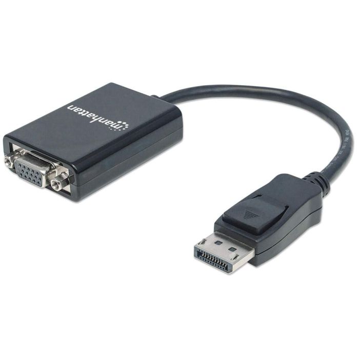 ADAPTADOR MANHATTAN DISPLAYPORT M A VGA H 15CM ACTIVO COLOR NEGRO