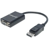 ADAPTADOR MANHATTAN DISPLAYPORT M A VGA H 15CM ACTIVO COLOR NEGRO
