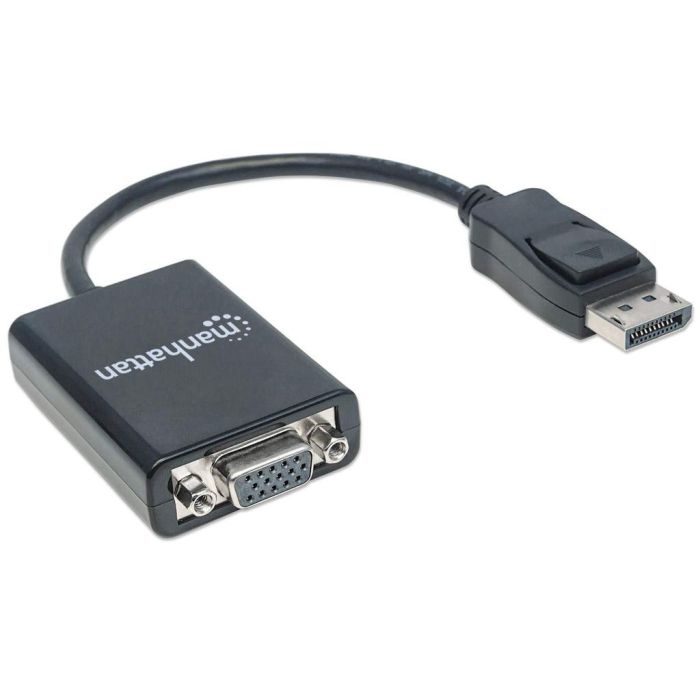ADAPTADOR MANHATTAN DISPLAYPORT M A VGA H 15CM ACTIVO COLOR NEGRO