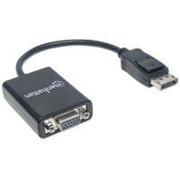 ADAPTADOR MANHATTAN DISPLAYPORT M A VGA H 15CM ACTIVO COLOR NEGRO