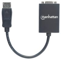 ADAPTADOR MANHATTAN DISPLAYPORT M A VGA H 15CM ACTIVO COLOR NEGRO