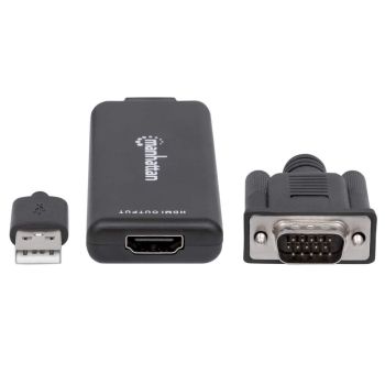 CONVERTIDOR MANHATTAN VIDEO SVGA+AUDIO USB A HDMI COLOR NEGRO 2