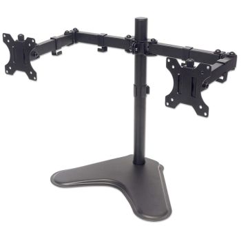 SOPORTE MONITOR MANHATTAN PARA 2 MONITORES 13 A 32 ESCRITORIO BRAZOS DOBLE ARTICULACIÓN COLOR NEGRO