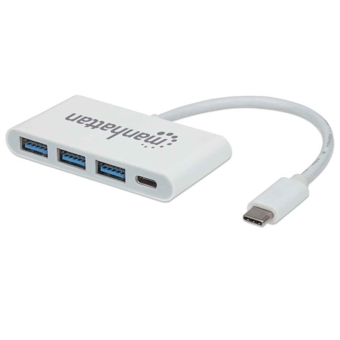 HUB MANHATTAN 3 PUERTOS USB 3.2 GEN1 CON POWER DELIVERY COLOR BLANCO