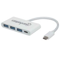 HUB MANHATTAN 3 PUERTOS USB 3.2 GEN1 CON POWER DELIVERY COLOR BLANCO