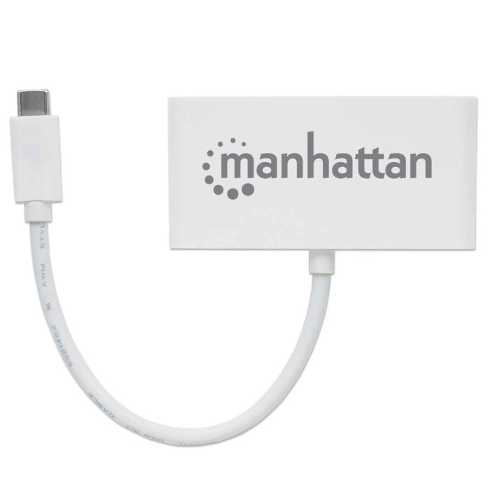 HUB MANHATTAN 3 PUERTOS USB 3.2 GEN1 CON POWER DELIVERY COLOR BLANCO