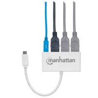 HUB MANHATTAN 3 PUERTOS USB 3.2 GEN1 CON POWER DELIVERY COLOR BLANCO