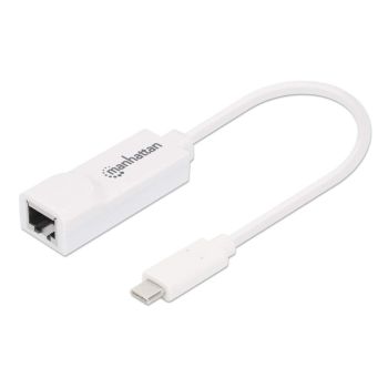 ADAPTADOR MANHATTAN USB C 3.1 A RED GIGABIT 101001000 MBPS COLOR BLANCO