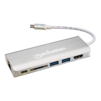 DOCK MANHATTAN REPLICADOR PUERTOS USB TIPO-C 6 EN 1 HDMIRJ45USB
