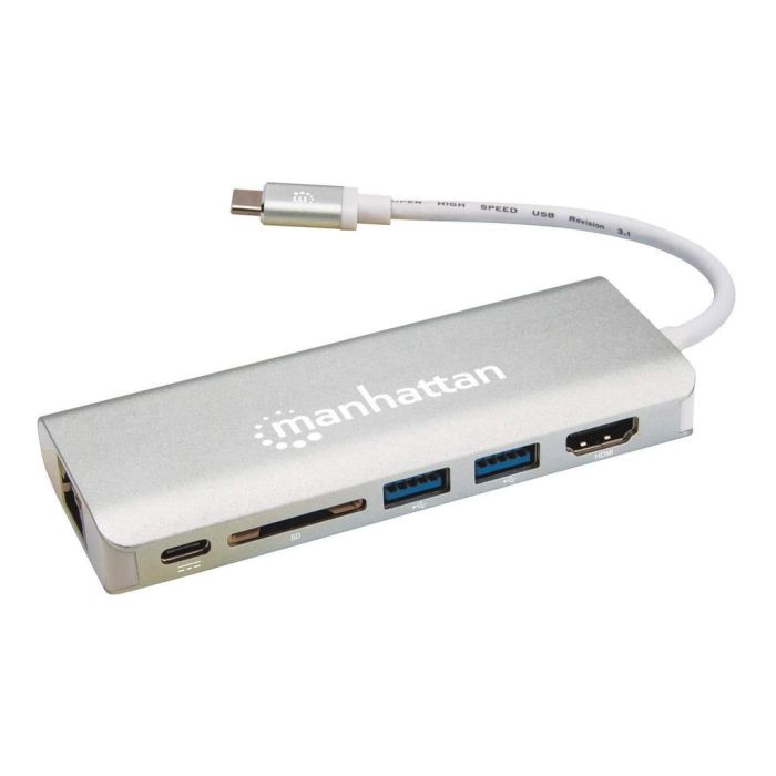 DOCK MANHATTAN REPLICADOR PUERTOS USB TIPO-C 6 EN 1 HDMIRJ45USB