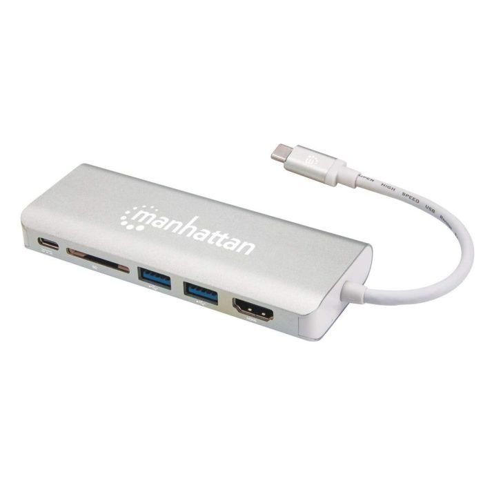 DOCK MANHATTAN REPLICADOR PUERTOS USB TIPO-C 6 EN 1 HDMIRJ45USB