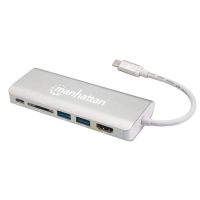 DOCK MANHATTAN REPLICADOR PUERTOS USB TIPO-C 6 EN 1 HDMIRJ45USB