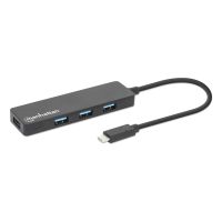 HUB MANHATTAN USB 3.2 GEN1 TIPO C 4 PUERTOS USB-A