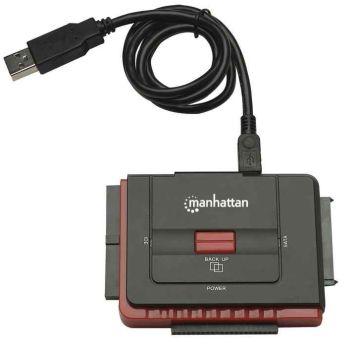 ADAPTADOR MANHATTAN USB ALTA VELOCIDAD 2.0 SATAIDE COLOR NEGRO