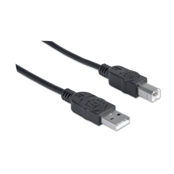 CABLE USB V2.0 MANHATTAN A-B  1.8M NEGRO 333368 2