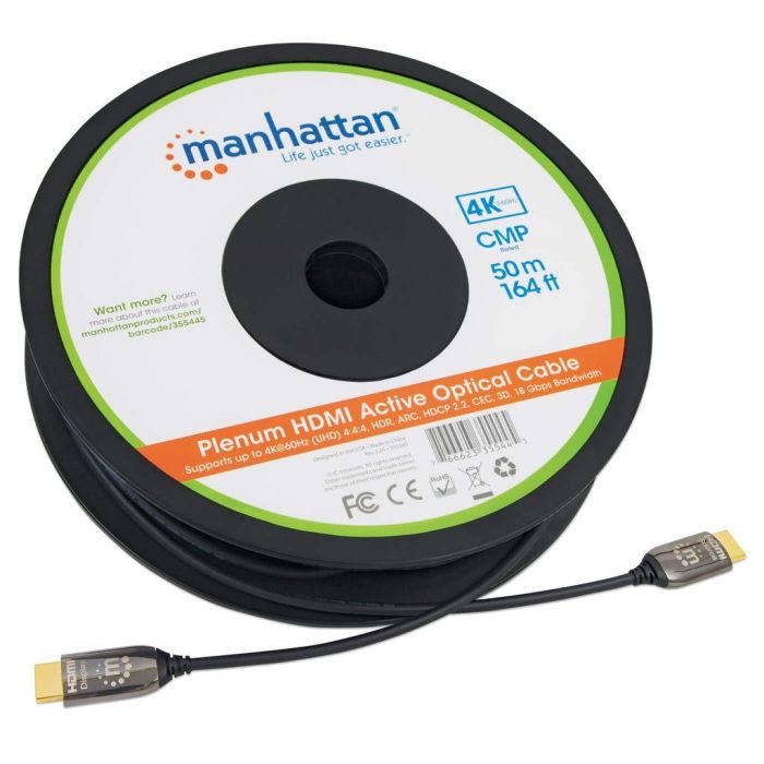 MANHATTAN CABLE HDMI ÓPTICO ACTIVO CON CLASIFICACIÓN PLÉNUM