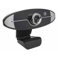 CÁMARA WEB MANHATTAN ALTA DEFINICIÓN HD 720P USB MICRÓFONO BASE AJUSTABLE COLOR NEGRO