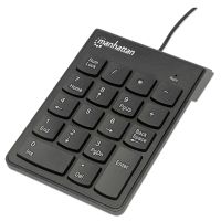 TECLADO NUMÉRICO MANHATTAN ALÁMBRICO USB 18 TECLAS COLOR NEGRO