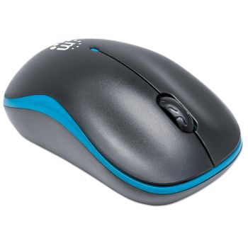 MOUSE MANHATTAN SUCCESS INALÁMBRICO ÓPTICO 1000 DPI COLOR NEGRO-AZUL 2