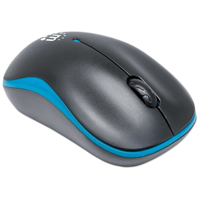 MOUSE MANHATTAN SUCCESS INALÁMBRICO ÓPTICO 1000 DPI COLOR NEGRO-AZUL