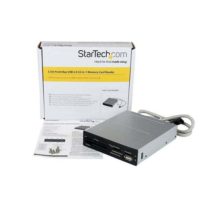 STARTECH.COM ADAPTADOR BAHÍA FRONTAL 3.5IN LECTOR PARA TARJETAS MEMORIA FLASH SD CF SDHC XD M2 MS 22 EN 1