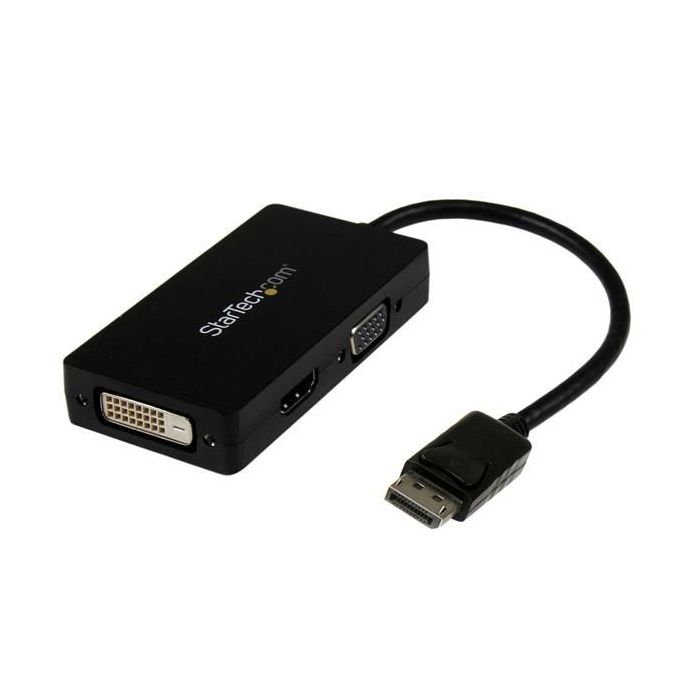 STARTECH.COM ADAPTADOR CONVERSOR DISPLAYPORT A VGA DVI O HDMI - CONVERTIDOR AV 3 EN 1 PARA VIAJES