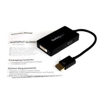 STARTECH.COM ADAPTADOR CONVERSOR DISPLAYPORT A VGA DVI O HDMI - CONVERTIDOR AV 3 EN 1 PARA VIAJES 2