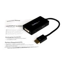 STARTECH.COM ADAPTADOR CONVERSOR DISPLAYPORT A VGA DVI O HDMI - CONVERTIDOR AV 3 EN 1 PARA VIAJES