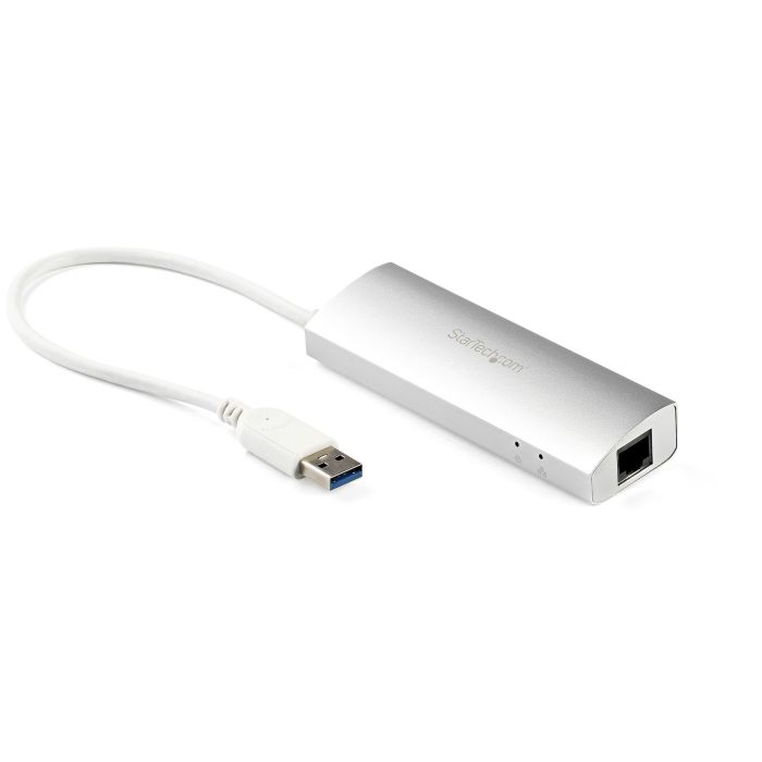 STARTECH.COM HUB LADRÓN USB 3.0 DE 3 PUERTOS CON ADAPTADOR DE RED ETHERNET GIGABIT - HUB CONCENTRADOR USB-A - ALIMENTADO