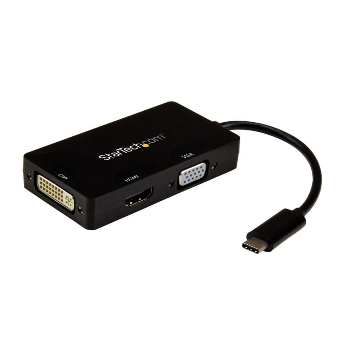 STARTECH.COM ADAPTADOR USB-C DE VÍDEO MULTIPUERTOS - 3EN1 - 4K 30HZ - NEGRO
